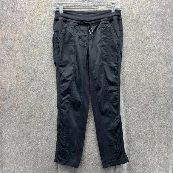Lululemon Dance Studio Pants Women 4 Black Drawstring Waist Lightweight Stretch - Picture 1 of 9